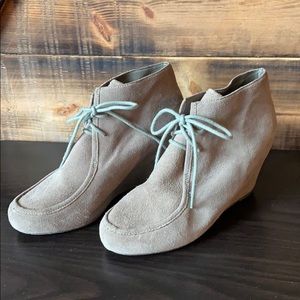 Grey suede booties